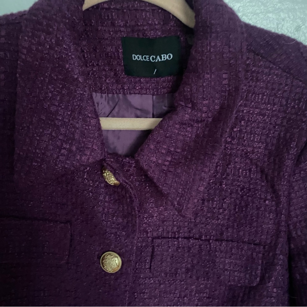 Dolce Cabo Purple Blazer with Gold Buttons
